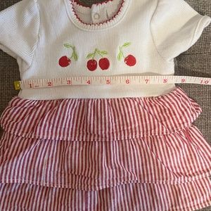 Laura Ashley dress size 3-6 months baby‎ infant girl cherry print